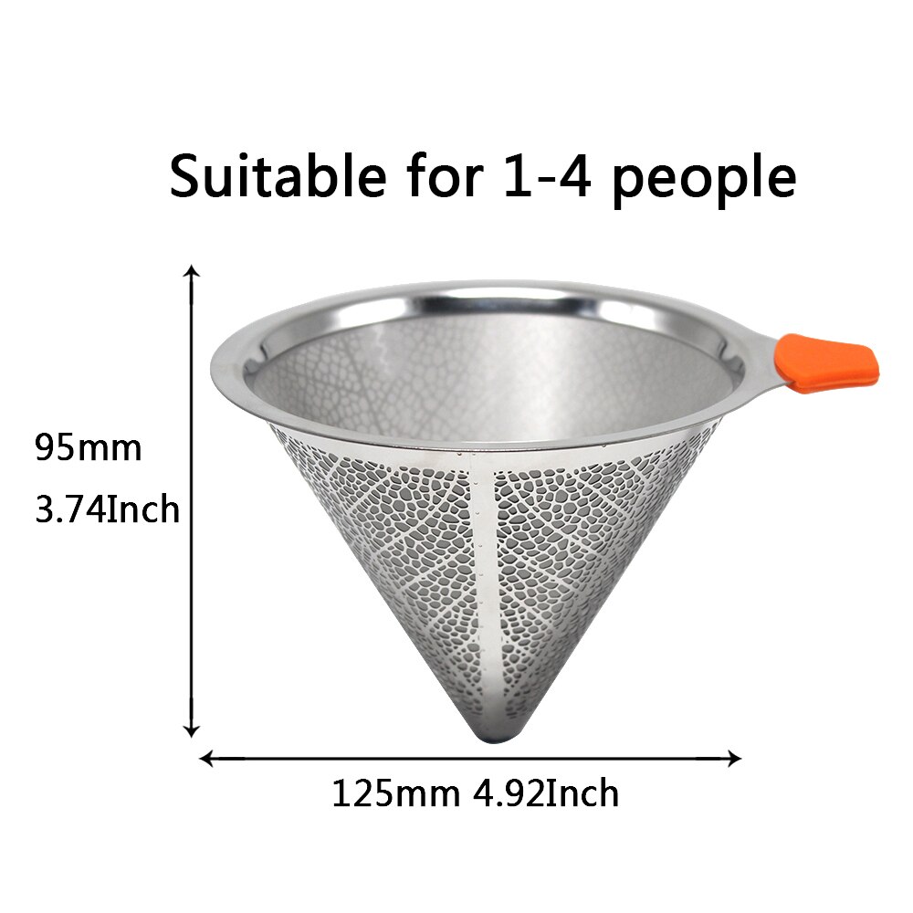3 Style Coffee Filter Drip Double Layer Mesh Coffee Cone Filter 304(18/8) Stainless Steel Home Kitchen Coffee Making Tool