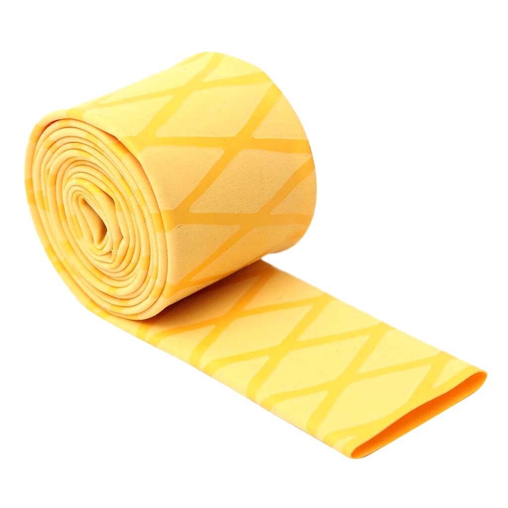 Shrink Non-Slip Silicone Rubber Fishing Rod Protective Grip Tube Fishing Rod Racket Sleeving Handle Heat Shrink Wrap Tube: Yellow 1mx0.25cm