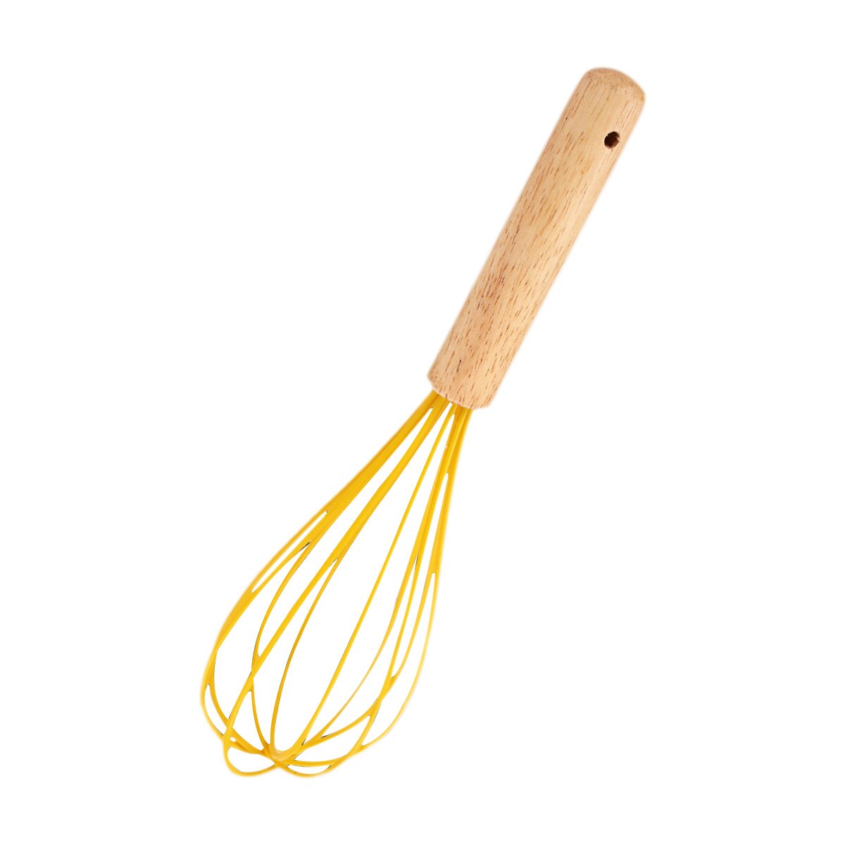 Batidor giratorio de madera de silicona Manual para huevos, mezclador Mini de plástico para cocina, batidor de huevos, herramienta para hornear, agitador de silicona respetuoso con el medio ambiente