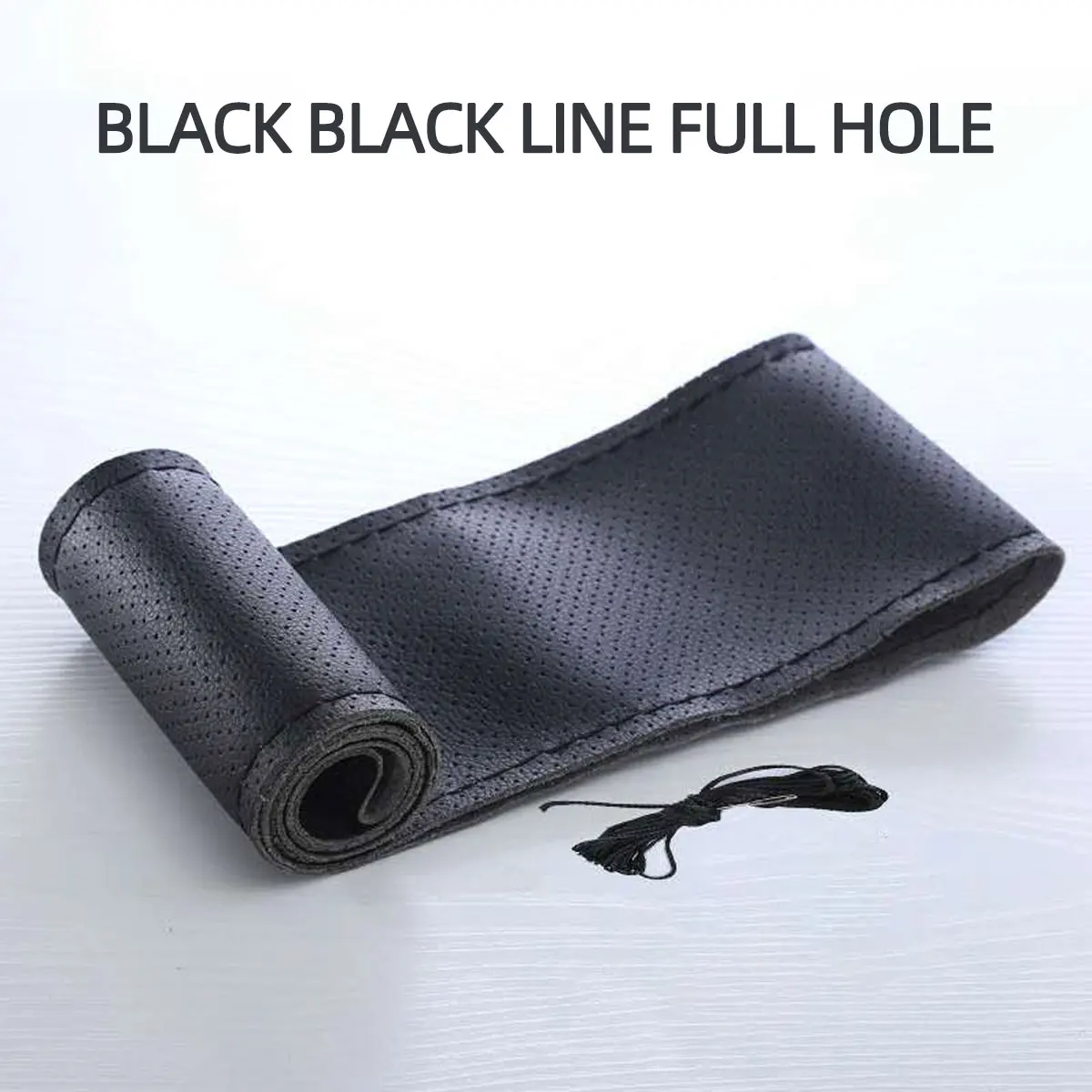 Auto lenkrad abdeckung Nadeln und Geflecht faden Kunstleder Auto abdeckungen Suite DIY Textur weiches Autozubehör 38cm: verrotten