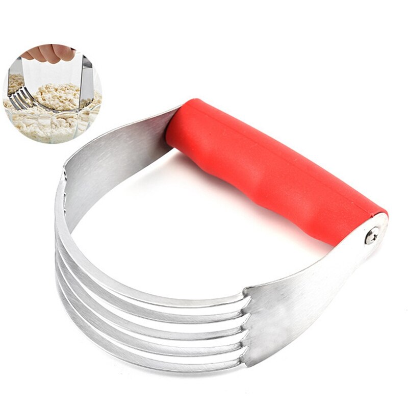 Dough Blender Rubber Handle Pastry Cutter Stainless Steel Dough Mixer Butter Mixing Blades Pastry Blender Kitchen Accessories