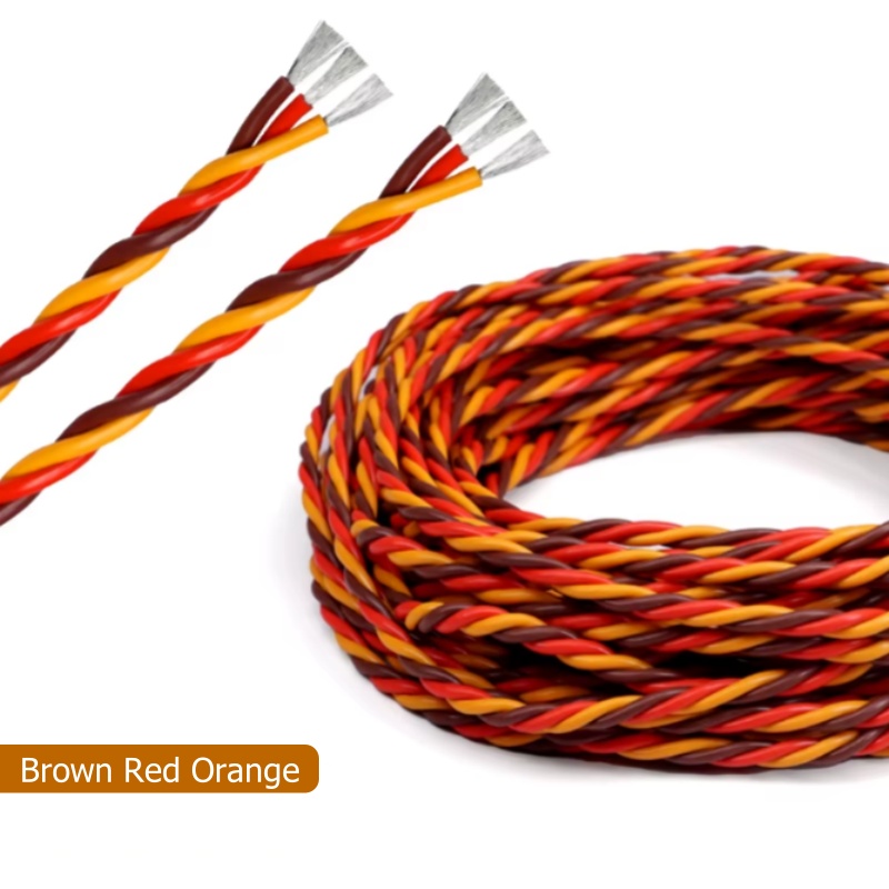 5/10/20m- trådig servoförlängningskabel 30/60 -kärnig 3 -vägs jr futaba tvinnad tråd 22/26 awg för rc-modellflygplanstillbehör