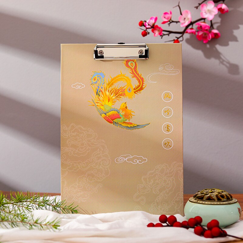 Retro A4 Bronzing Board Clip Student Writing Pad Board Clip Exam Paper Clip Folder Office Student Supplies Stationery: C
