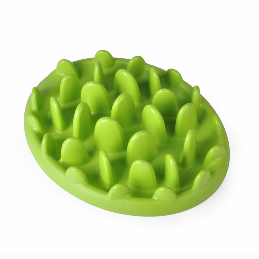 Pets Dog Cats Feeders Bowls Catch Interactive Hard Silicone Cat Kitten Slow Food Feed Non Slip Anti Gulping Feeder Bowl: Green