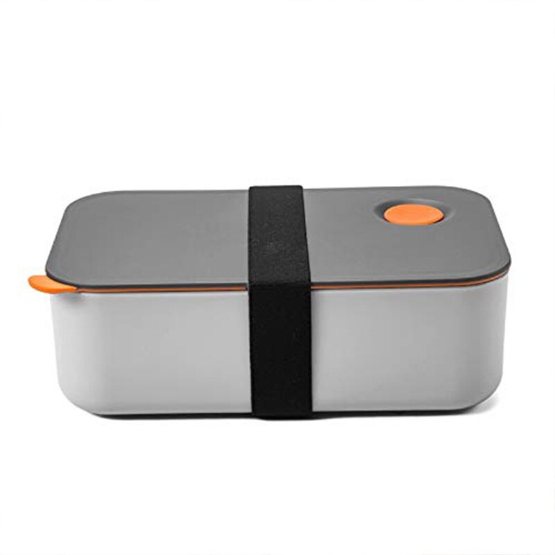 Matlåda 1000ml med 2 fack, miljövänlig bpa-fri bentolåda, hermetisk matlåda, mikrovågsugn och diskmaskinsäker (orange): Default Title