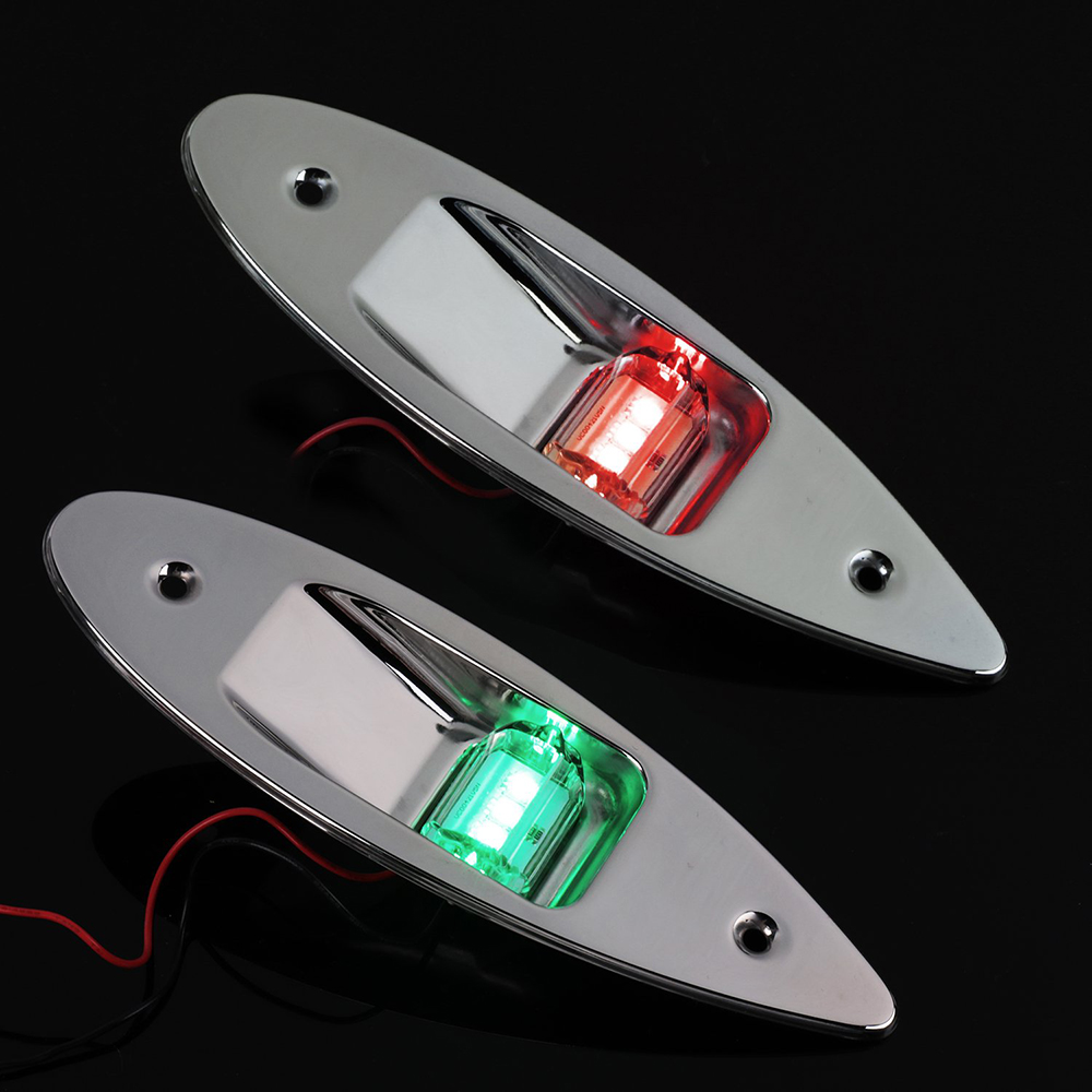 Luces de navegación, lámpara de señal para barco, Juego de 2 uds., impermeable, anticolisión, partes exteriores a prueba de polvo, lámparas indicadoras de barcos marinos