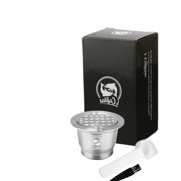 Capsule métallique en acier inoxydable, pour café, rechargeable et réutilisable, Compatible avec la Machine Nespresso: Dark Khaki