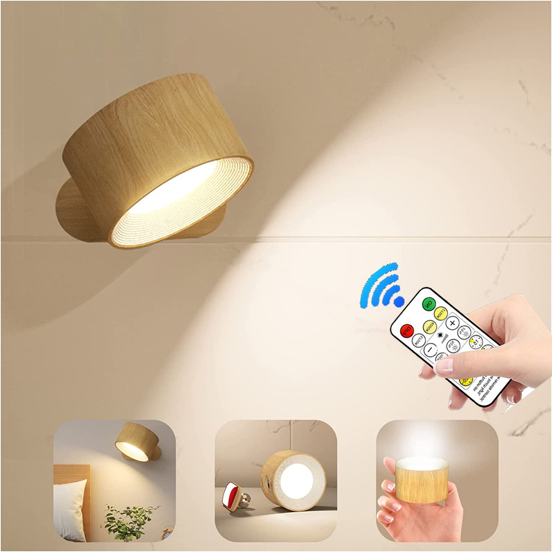 Touch & Afstandsbediening Usb Oplaadbare Led Muur Schans Draadloze Magnetische Gemonteerde Wandlampen Voor Slaapkamer Leeslamp