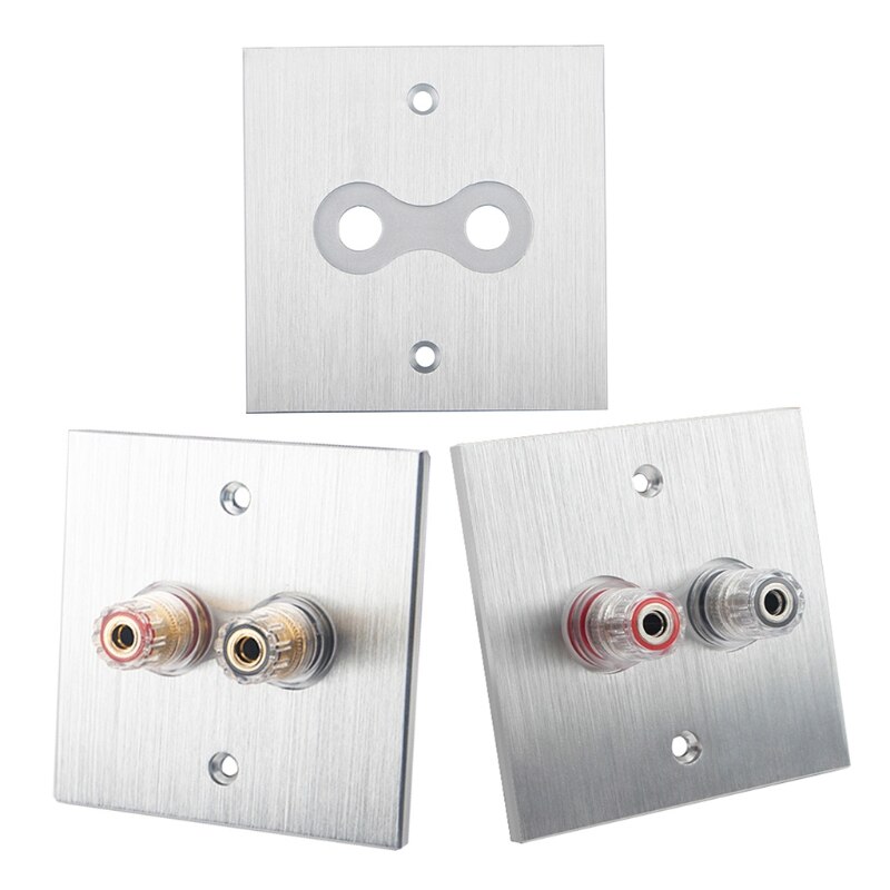 Banana plug wall plate, banana plug binding post wall plate in aluminum alloy for speakers, home theater  w3jd