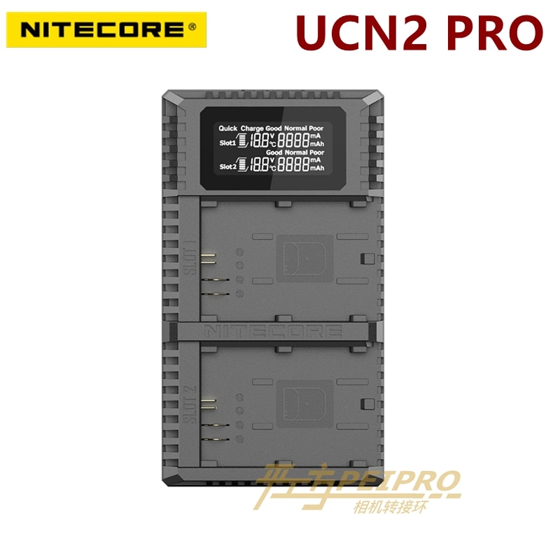 Nitecore UCN2 Pro Dual Slot USB QC LP-E6 LP-E6E Oplader Voor Canon CANON DSLR EOS 60D 5D3 7D 70D 5D mark II SLR Camera Batterij