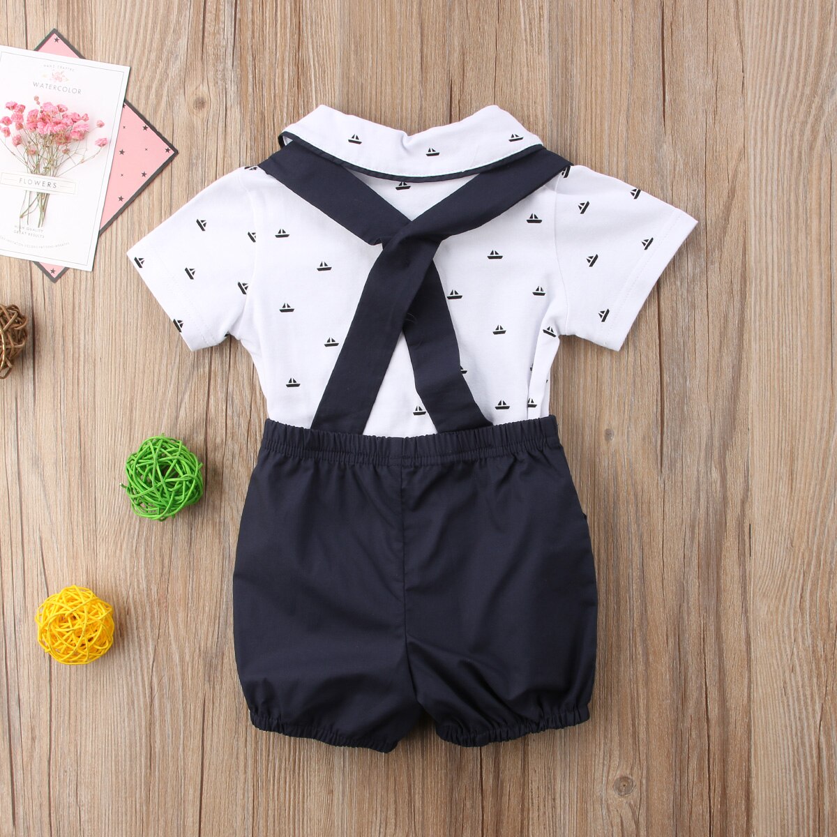 Märke gentalman nyfödd barn baby pojke outfit kläder jumpsuit body+byxor overall 2 st set barn sommarkläder