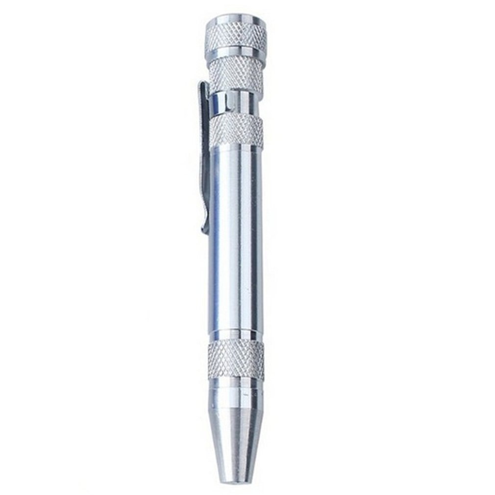 Multifunction 8 In 1 Mini Aluminum Precision Pen Screw Driver Screwdriver Set Repair Toolsfor Cell Phone Hand tool: Silver