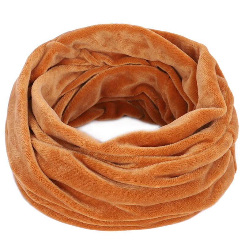 Unisex efterår vinter drenge piger kvinder mænd varme fløjl tørklæder børn tyk elastik lydpotter børn halsvarmer ring baby tørklæde: Orange