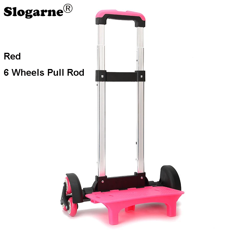 Børnerygsæk trækstang trolleyhjul børneskoletaske tilbehør forbindelsesstang stator studerende trapper 6 hjul tasker dele: Lys guld