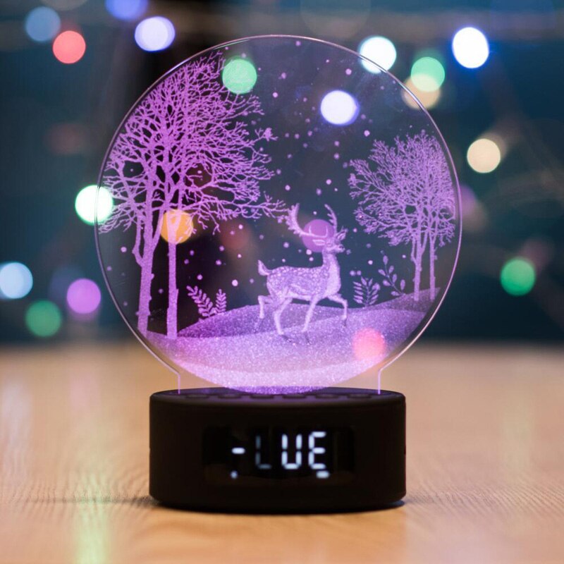 Led Night Light Bluetooth Speaker Night Light Strange Bedroom Situation Night Light Multi-Function Bedside Lamp: a deer