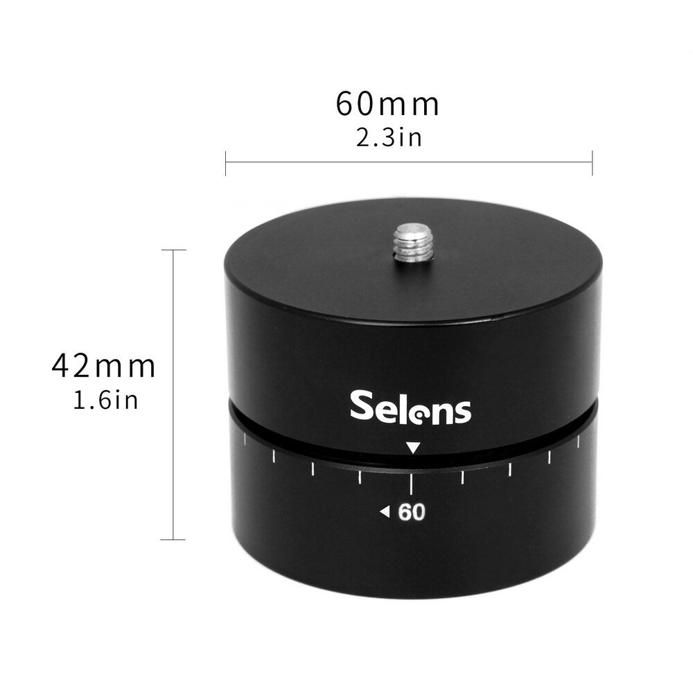 Photography Aluminum Panning 360 Degree Timing Rotating Time Lapse Camera Tripod Head Adapter For Canon Nikon DSLR Gopro: 60 Minutes