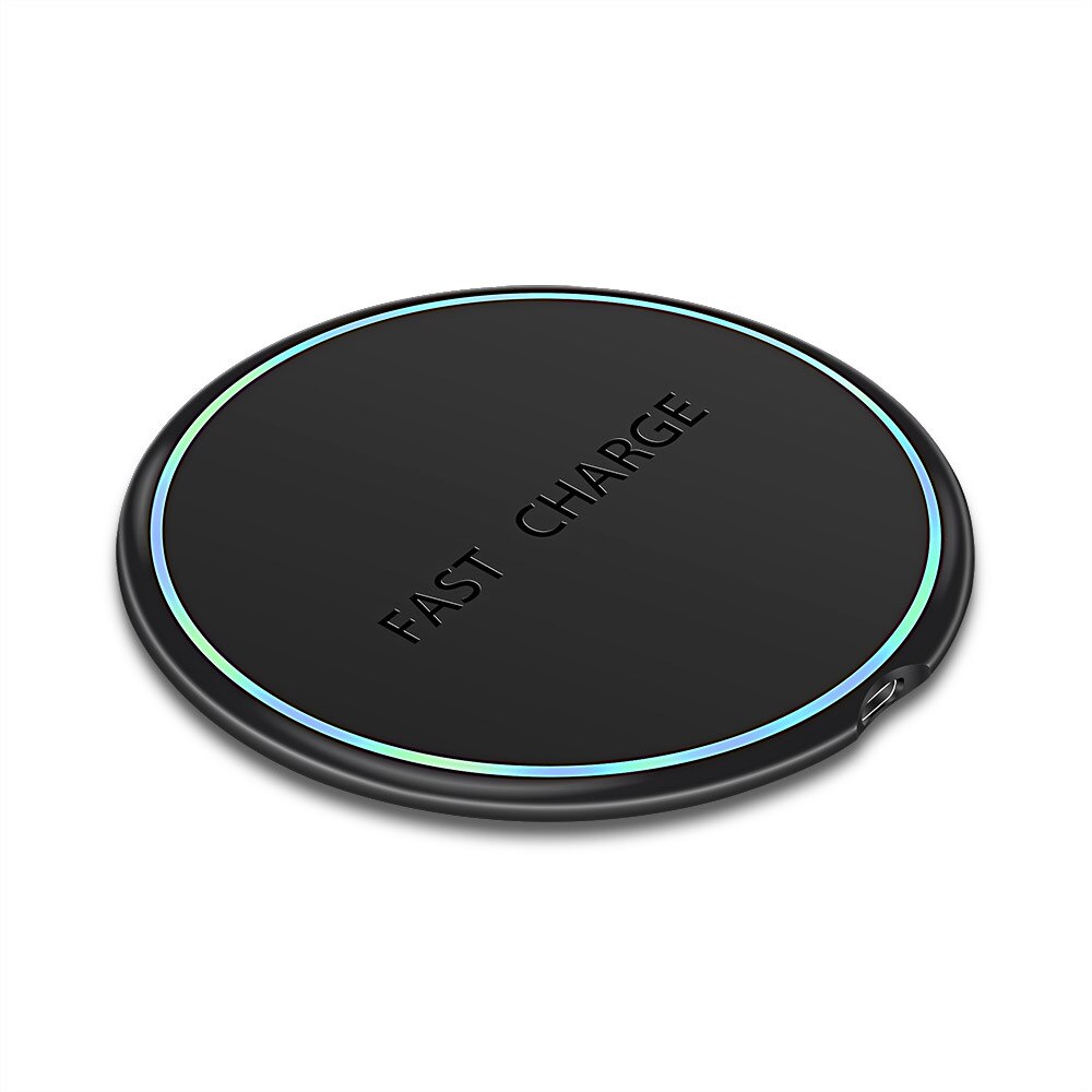 10W Qi caricabatterie Wireless veloce Micro Pad di ricarica Wireless per iPhone13 13Pro 12 12Promax 11 X Samsung Xiaomi Huawei Pad di ricarica: Black