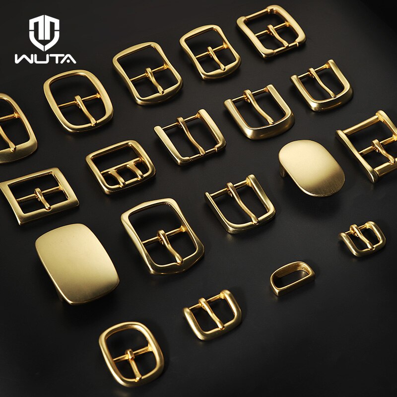 WUTA Solid Brass Belt Buckle Pure Copper Women Men&#39;s Pin Buckle Manual DIY Leather Craft Hardware-Various Size