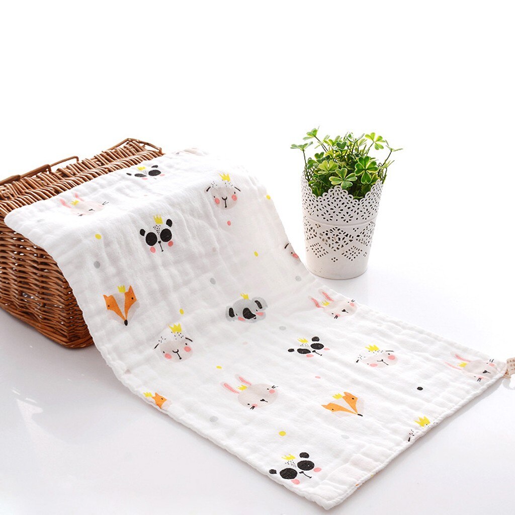 neugeboren Baby Karikatur Drucken Wasser waschen Baumwolle Gesicht waschen Handtuch Speichel Handtuch Musselin wickeln neugeboren Baby Bettwäsche Decken