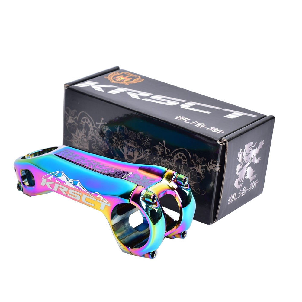 KRSCT CNC Colorful bicycle stem road mountain bike stem mtb 20 degree 28.6*31.8mm 80/90/100mm cycling bike parts Colorful