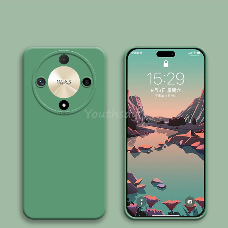 Hoesje voor honor  x9b met camerabescherming, vloeibare siliconen hoes, anti-telefoonhoesje voor honor  x9b  x9b: Groente