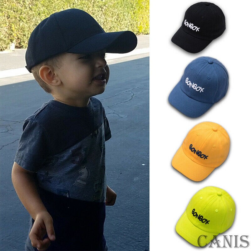 Kids Meisjes Jongens Baseball Cap Vlakte Strapback Brief Borduurwerk Hoeden Hip-Hop Stijl Causale Caps One Size