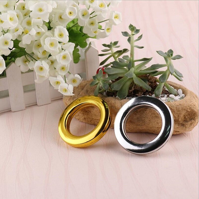 Grommet Top Curtains Eyelet Gold Silver Plastic Rings Hanging Curtain Roman Rod Curtain Accessories Home Decor CP001H