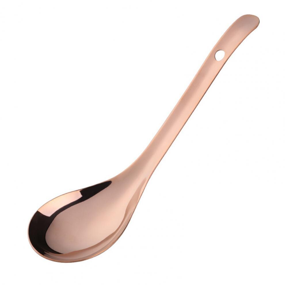 Good Spoon High Durability Practical Soup Spoon Rice Shovel Buffet Banquet Serving Spoon for Dorm Soup Spoon: Rose Gold