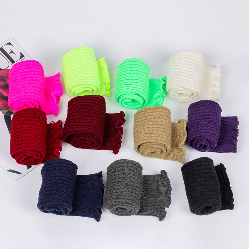 Women's Leg Warmer Soft Knitted Foot Cover Candy Color All-match Warming Boot Stockings 1 Pair Winter Loose Over Knee Socks
