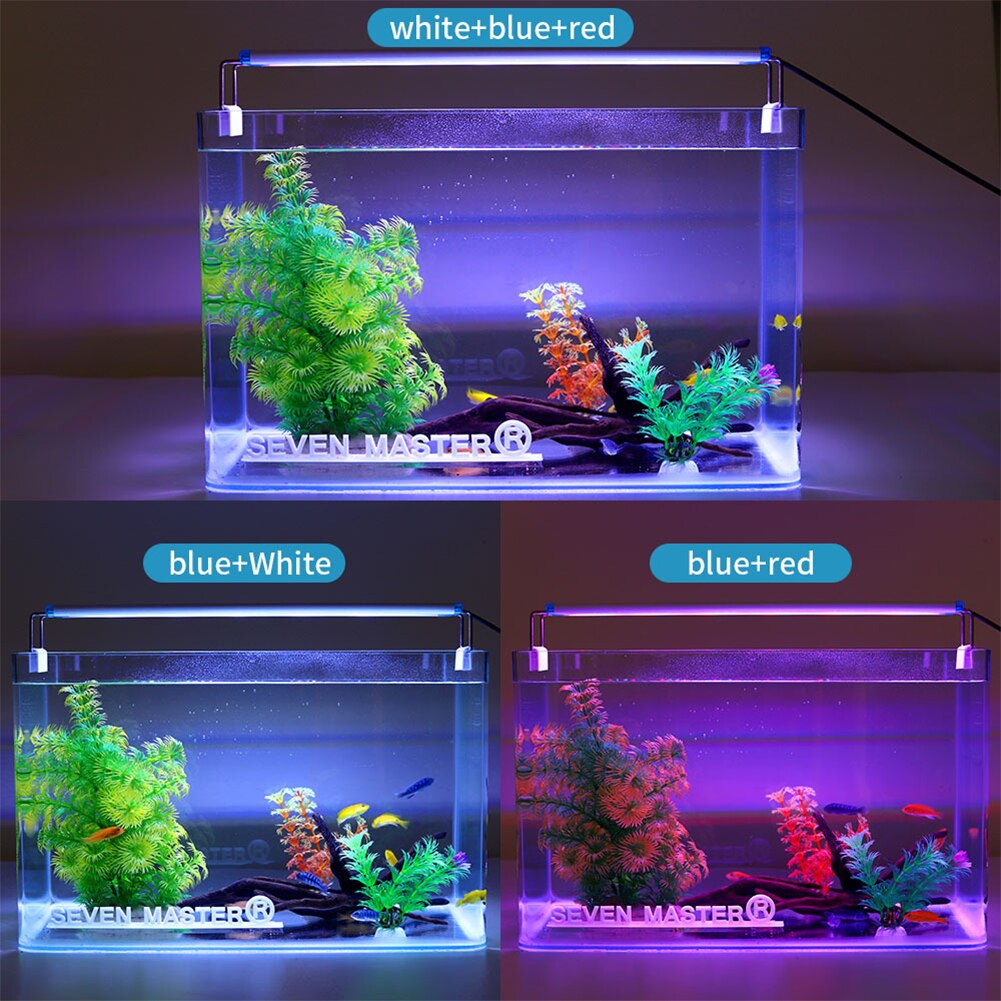 90-260V Aquarium Light Bar LED Fish Tank Lamp Plant Grow Lighting 18-58cm Extensible Aquatic Landscape Decor Accessories US/EU