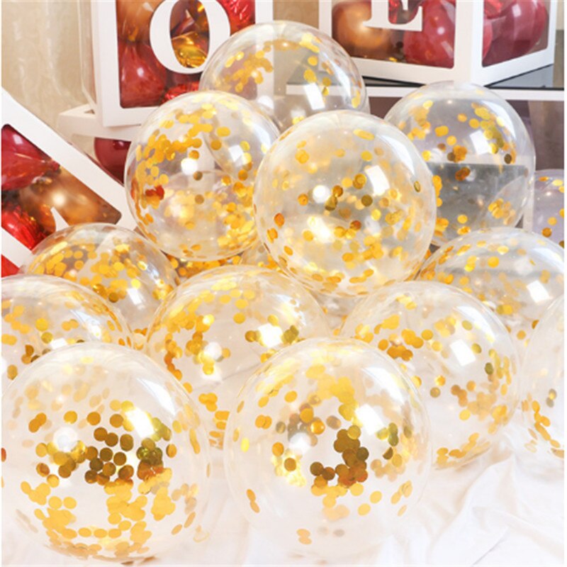 12 Inch 15 Pcs Rose Gold Confetti Latex Ballonnen, Baby Shower, Bruiloft Decoratie, kinderen Verjaardagsfeestje Ballonnen: b / 10inch