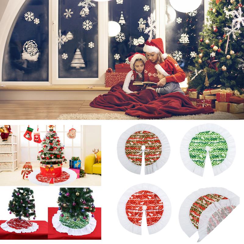 60CM Christmas Tree Skirt Deer Pattern Cover Decoration Supplies Small Size