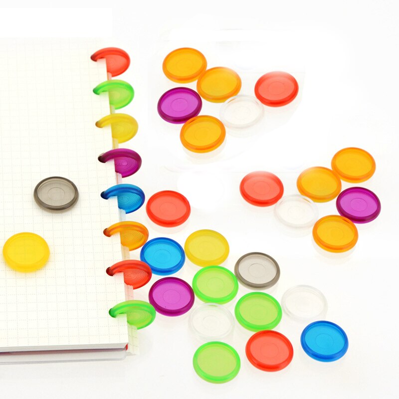 24mm przezroczysty kolor plastikowy pierścień klamra 360 stopni składany plastikowy dysk Notebook wiążące pierścień luźne liść klamra biuro