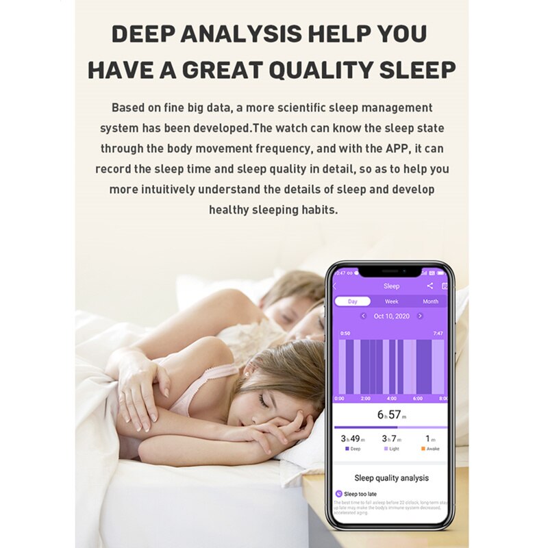 Montre connectée P32 pour les hommes et les femmes, étanche conforme à la norme IP68, écran tactile de 1.65 pouce, Bluetooth, musique, longue durée de veille, pour iPhone et Android