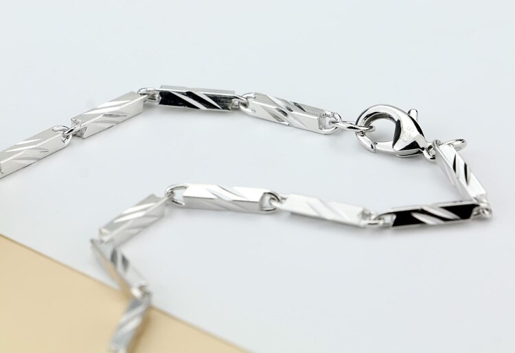 925 Sterling Zilveren Heren Ketting Patroon Graveren Solid Silver Chain Chic Mannen Sieraden Party Accessoires Niet vervagen