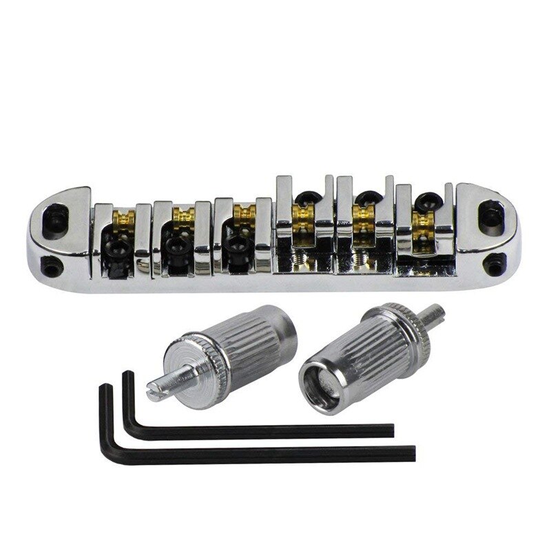 Chrome Tune-O-Matic Roller Bridge For Les Paul SG Electric Guitar - Replace Upgrade