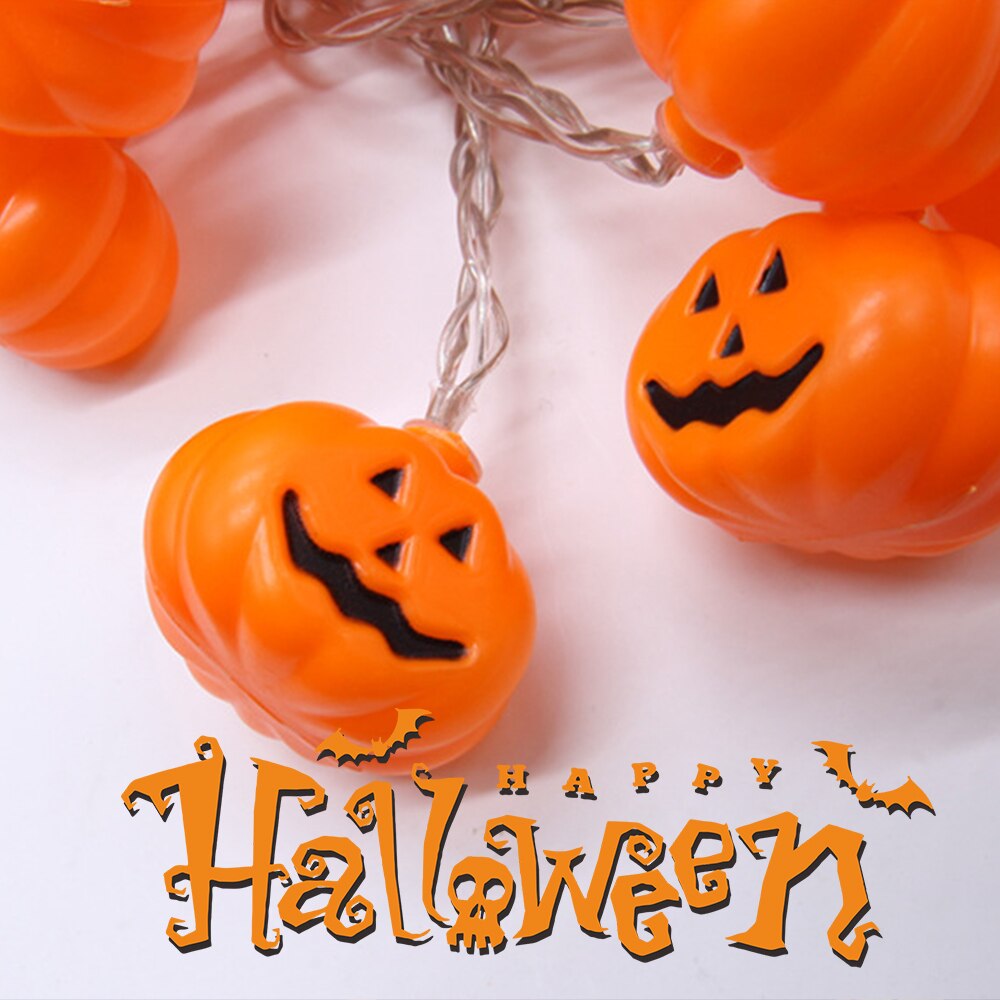 10 led halloween pompoen spin vleermuis schedel lichtsnoer lamp diy hangende horror halloween decoratie voor thuis feestbenodigdheden