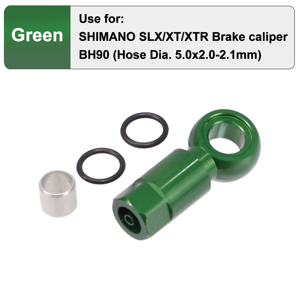 Conector Banjo de freno hidráulico de bicicleta HEPPE, conector de manguera de freno de bicicleta, conector de oliva para frenos BH90 SLX/XT/XTR: Verde