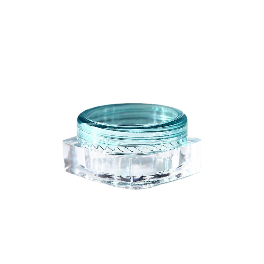 10 stuks 3g/5g lege vierkante plastic cosmetische proefpotjes, transparante potjes/flesjes, make-upcontainers geschikt voor gezichtscrème, lippenbalsem, knutselspullen en opbergartikelen.: Lichtgroen / 18ml