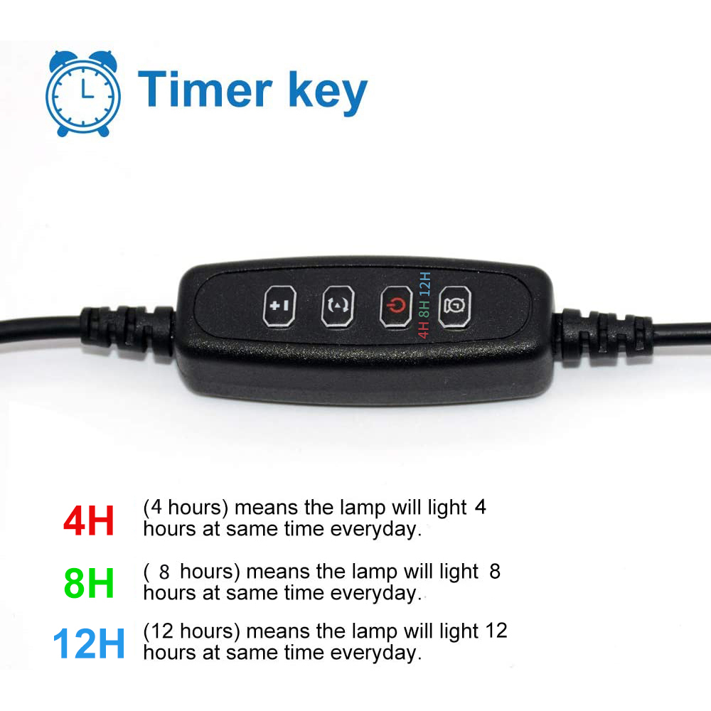 Submersible LED Aquarium Light Waterproof Bar Fish Tank Light Aquatic Plants Grow Light Underwater Timer Auto On/Off Lamp D30