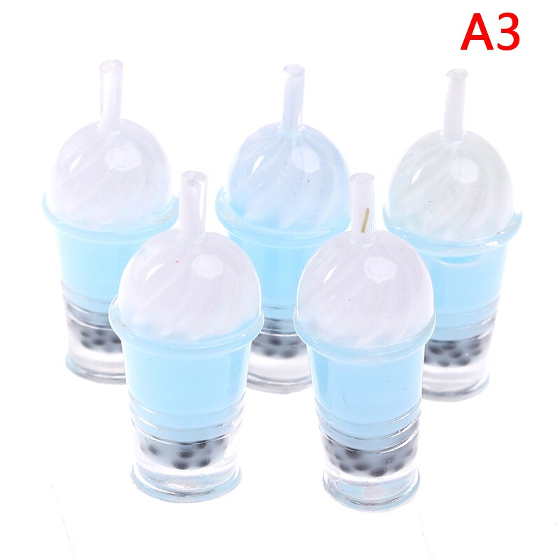 5pcs 1/12 miniatura Dollhouse Bubble Tea modello bevande accessori per giocattoli per alimenti per bambole: 3