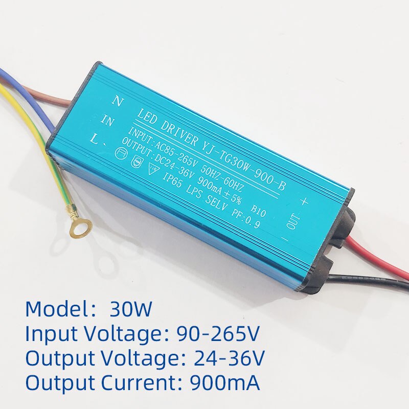 led driver power supply ballast AC85V-265V outdoor street lamp floodlight spotlight waterproof transformer 20W 30W 50W 70W 100W: black