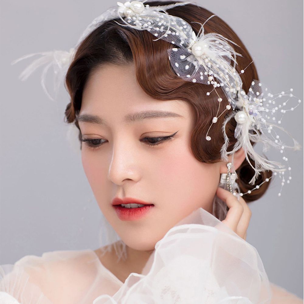 Pieza de pelo Retro para novia, accesorio para el cabello para , Qipao ondulado, flequillo rizado, Vintage, chino antiguo, dama, Cosplay, tocado de ópera china