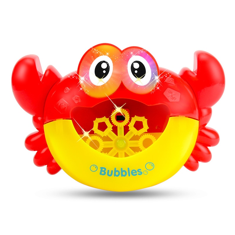 Nybørn søde tegneserie krabbe automatisk boble maker let maskine udendørs blæser sæbebobler sjov legetøj stemmeskifter