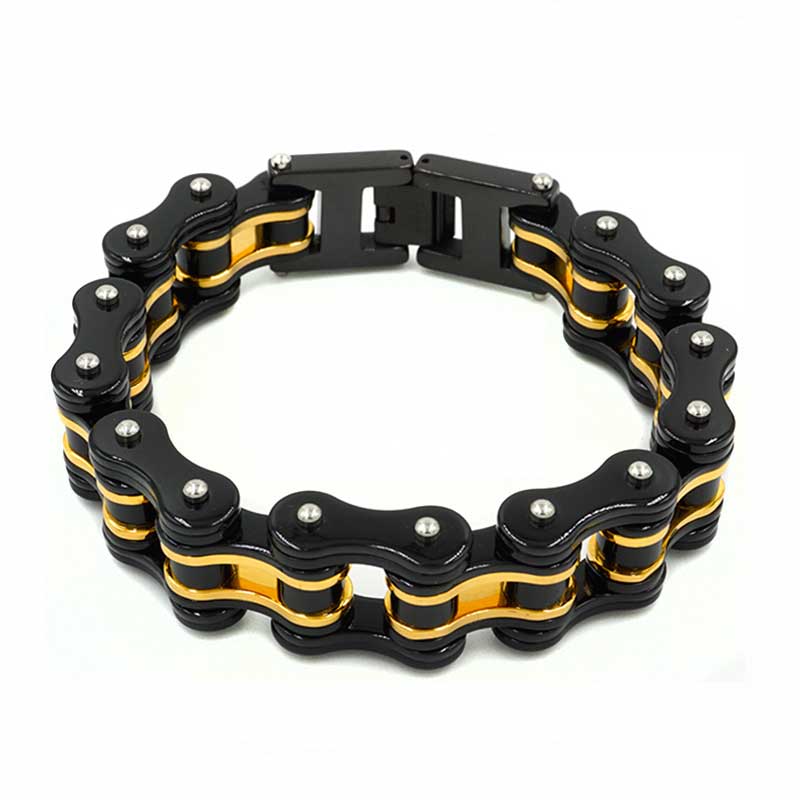 Mannen Armband Bike Chain Armband Punk Motorfiets Ketting Armband Black Fietsketting Armband Retro Ketting Armband: 23.5cm