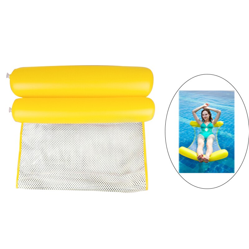 Inflatable Pool Mattress Summer Swimming Pool Water Floating Hammock Float Lounger Bed Pool Beach Party Inflatable Chair: 130x70cm Yellow