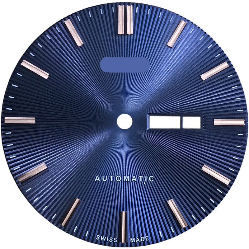 37.2Mm Wijzerplaat Handen Voor M024630A Mannen Mechanische M024 Horloge Tekst Horloge Accessoires M024630 Reparatie Onderdelen: Blue rose gold dial
