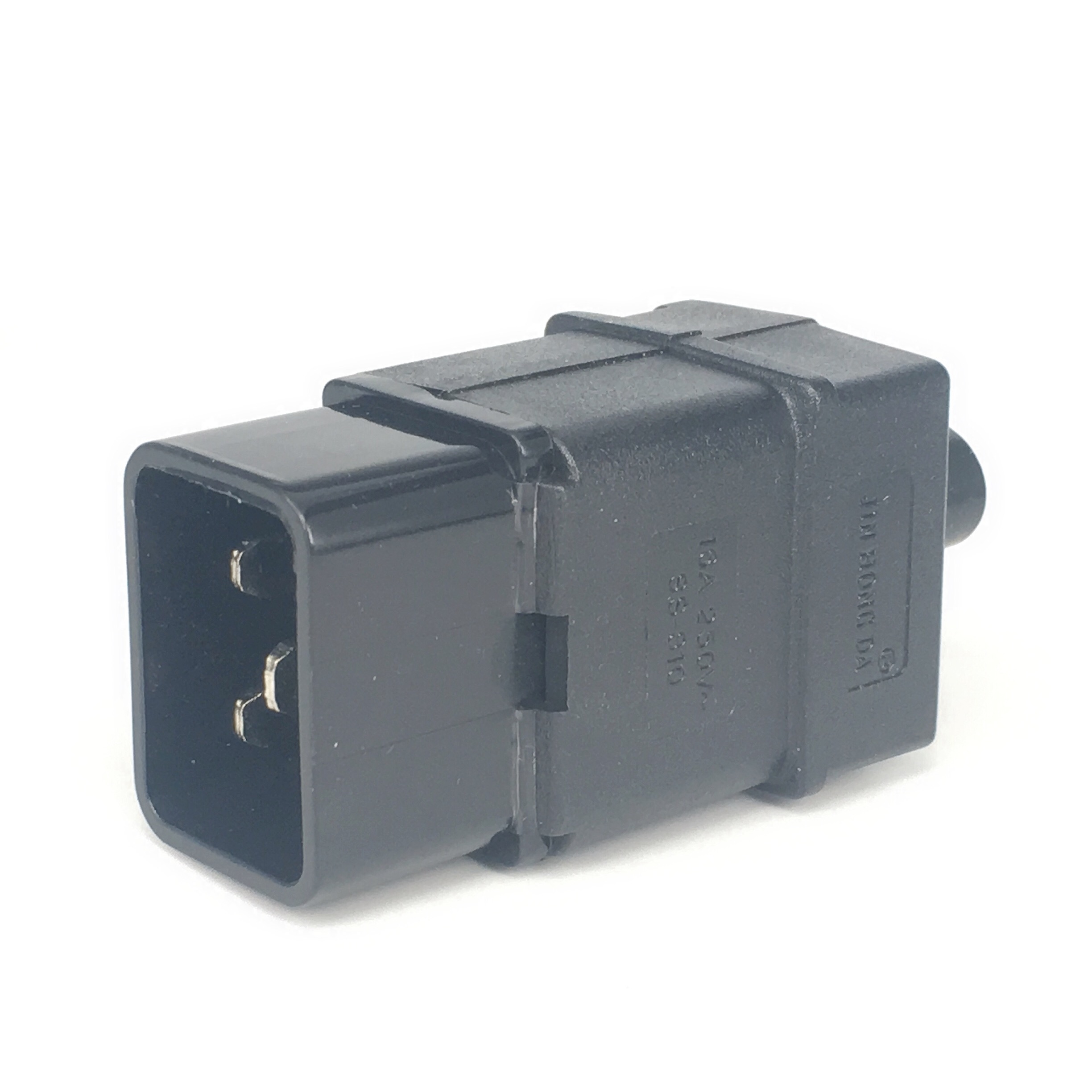 Schuko Male Protective Contact Plug - Retro Square Black 250V/16A - CE Certified