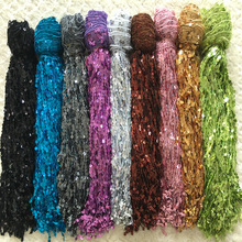 9 Kleur Lengte 5.8M/Hoogte 40Cm Sequin Shiny Tassel Fringe Trim Voor Latin Dans Jurk/Kostuum decoratie 1Roll/Lot