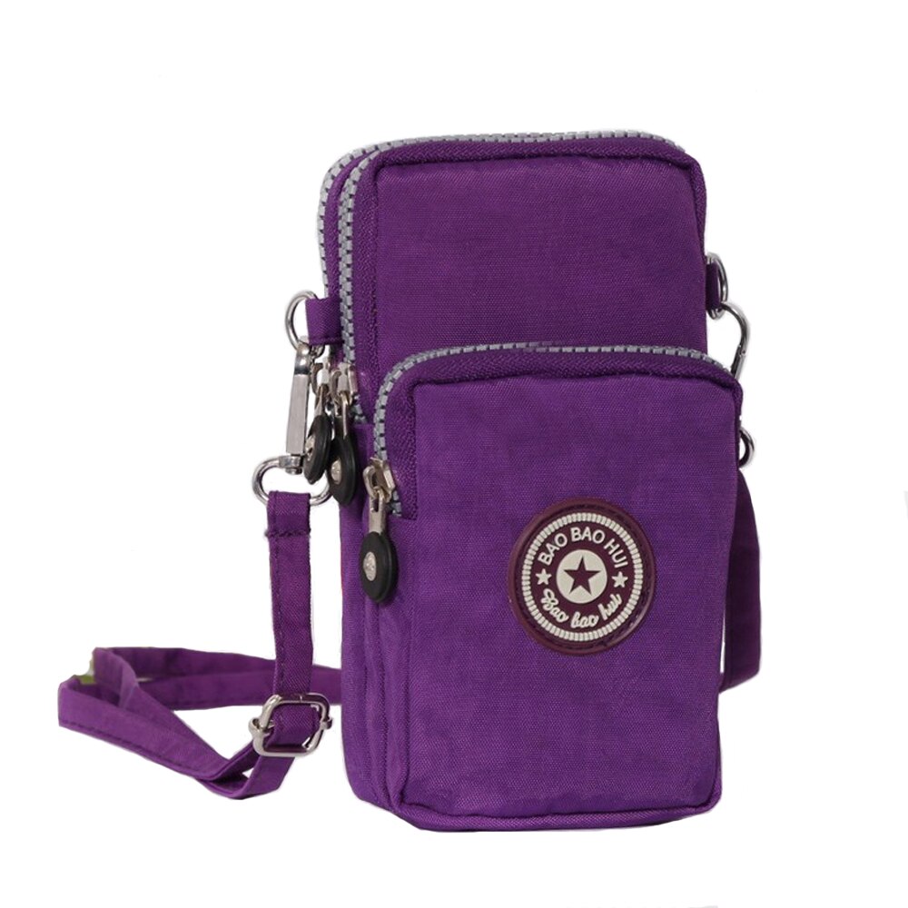 Universele Mobiele Telefoon Tas Vrouwen Zomer Herfst Schoudertas Crossbody Borst Bag Portemonnee Outdoor Taille Packs Arm Schouder Cover: dark purple